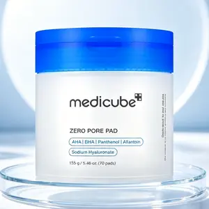 Medicube Official Partner Pore-Reducing Toner Pads (70ea) - 0.45% AHA Lactic, BHA Salicylic, Kojic Acids & Turmeric Gentle Peeling, Hydrating Pads for Breakout Prevention - Daily Korean Skincare Toner