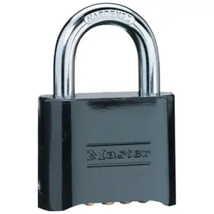 212 MAIN Diecast Resettable Padlock (Model 470-178BLK) with Diecast Shackle, Anti Theft Lockable, Custom Combo 4-Digit Code, Metal, Set of 6