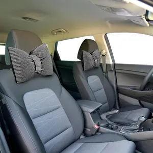 Rhinestone Decor Car Neck Pillows, Comfortable Cushion Head Rest Neck Support Pillow, Car Interior Accessories for Driving, Travel, Women