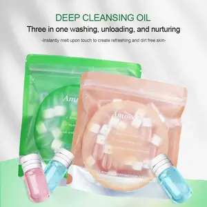 【Buy 1 Get 1 Free】20-Pc Single-Dose Cleansing Oil Capsules Our single-dose capsules provide precise application and are perfect for travel. They melt away makeup upon contact, rinsing off completely with a refreshing, watery feel and no residue.