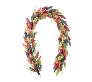 Glitzhome 6ft Pink, Purple & Yellow Mixed Heather Garland