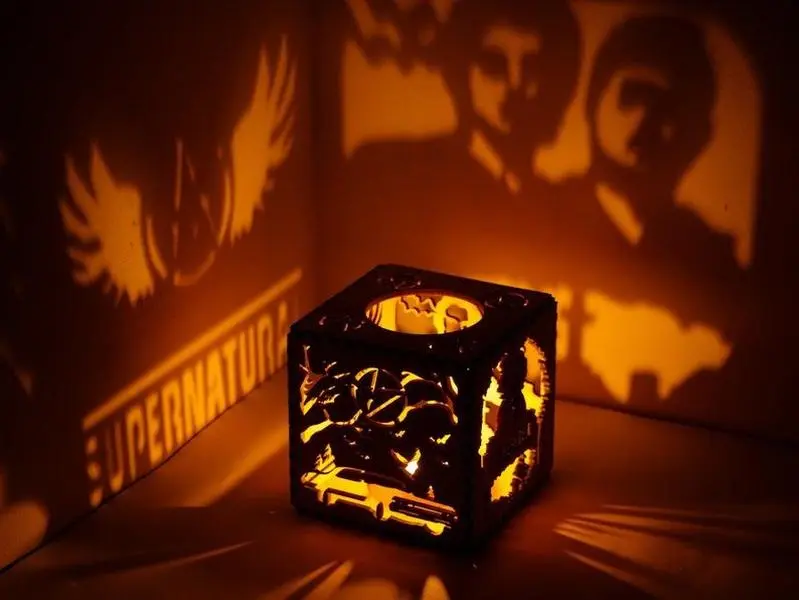 Supernatural Gift, Supernatural shadow box, Supernatural candle, Shadow lamp, Wooden Candle Box, Shadow Lantern, Supernatural art Light Shadow Box