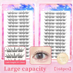 Summer Tears Glue-Free New False Eyelashes, Eyelash Wispy, Large Capacity Natural Clusters, Dreamy Thin Cross Style, C Curl, 10-12mm Thickness, Cosmetic, Lightweight Natural Eyelashes, DIY Volume Eyelashes, DIY Lash Clusters