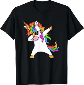 100% Cotton Dabbing Unicorn T-Shirt - Unicorn Dab T-Shirt - Unicorn Gift T-Shirt