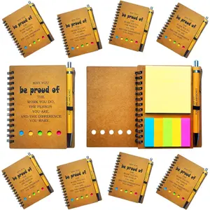 2026 Inspirational Spiral Notebook 10 Sets Portable Employee Appreciation Gifts Bulk Journals with Sticky Note Pen for Teachers Students Friends Colleagues Volunteer Nurse and Family Thank You Gifts