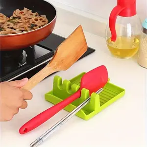 Silicone Spoon Rest, 1 Count Kitchen Utensil Spatula Holder, Kitchen Storage & Organization, Kitchen Accessories, Kitchenware