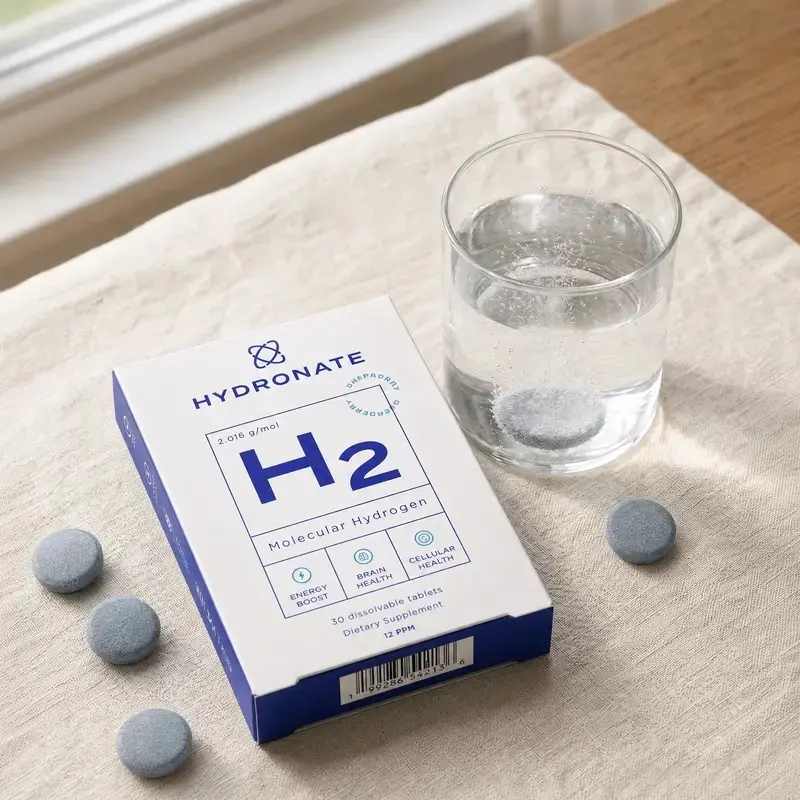 Hydronate | Molecular Hydrogen Tablets- Fast-Dissolving Antioxidant for Brain Fog Reduction, Optimal Gut Health, Athletic Recovery & Energy | Enhances Clarity & Sharpness  (30 Tablets)