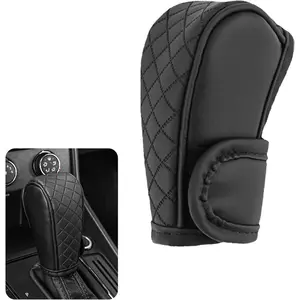 Eco-Leather Universal Car Shift Handle Knob Cover Gear Lever Protector Fits Most Cars Black