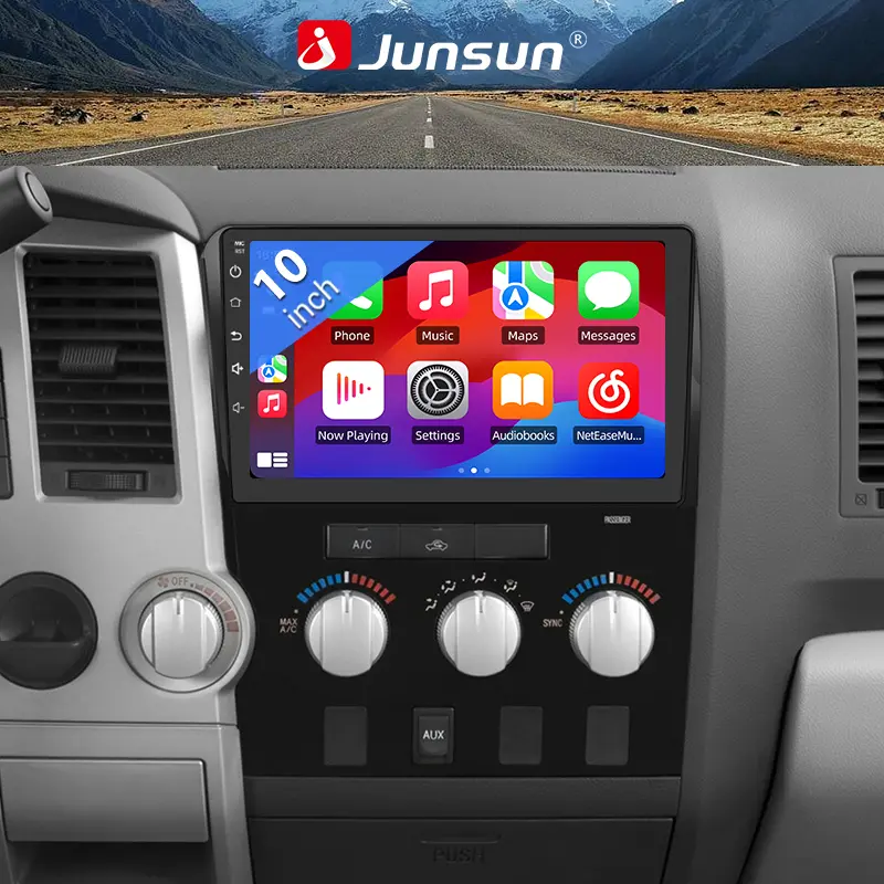 Junsun 2G RAM 2+32GB Car Radio Stereo for Toyota Tundra 2007-2013 & Sequoia 2008-2018, 10 in Android 13 Touchscreen Car Screen CarPlay, Wireless CarPlay Screen, WiFi GPS Nav, WiFi-Enabled Multimedia Video Player