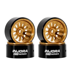 INJORA D19 Ripple 0.7" Aluminum Beadlock Wheel for 1/30 Axial SCX30, Gold(W7005)