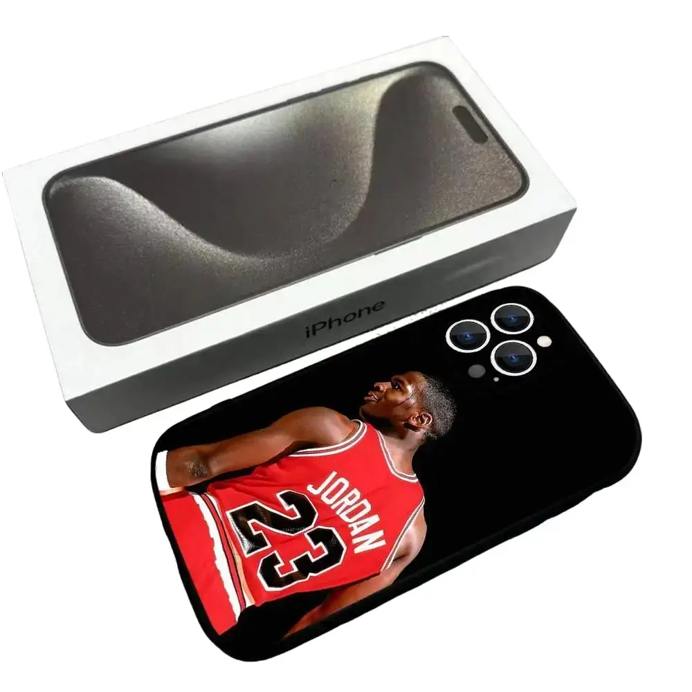 Michael Jordan 23 Basketball Star Liquid Crystal Smartphone Casing, Drop-Proof Cellphone Accessory for iPhone 12/13/14/15/16/17, High-Definition, Skin-Friendly, Full-Coverage Protection Case