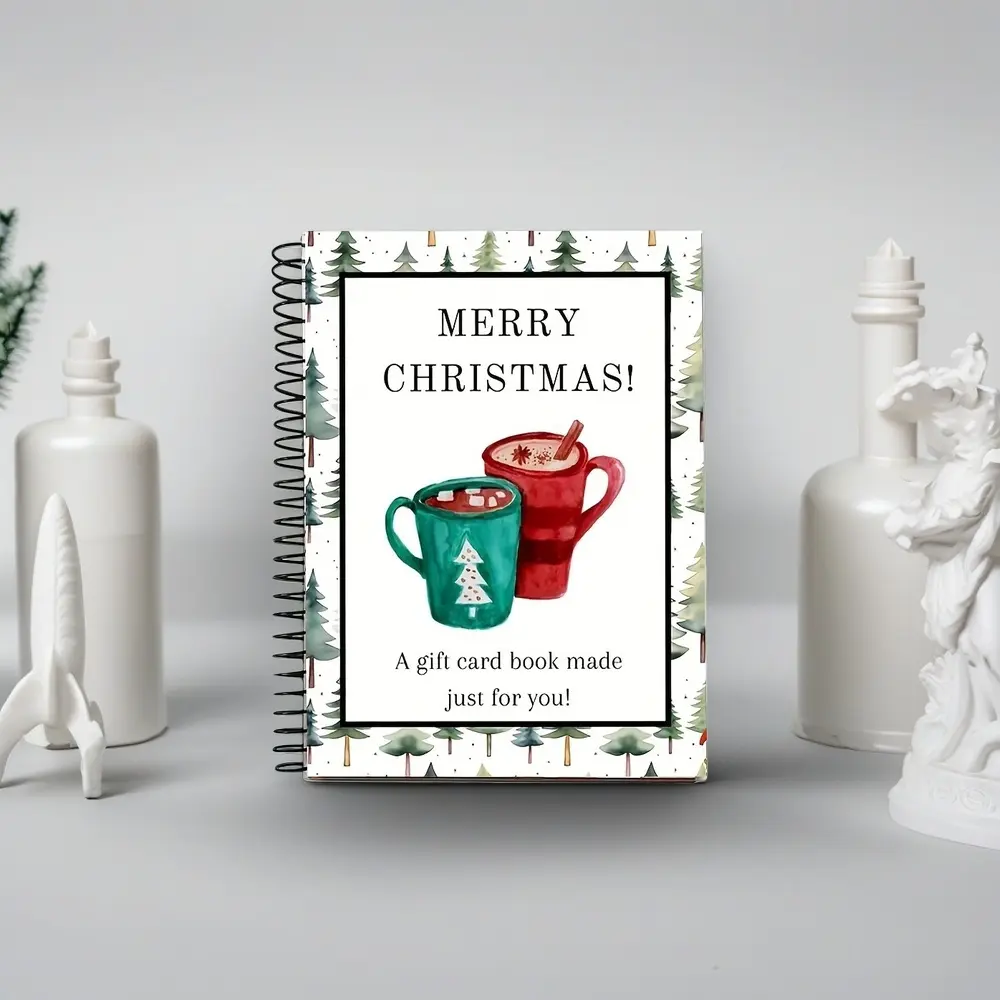 DIY Spiral Bound Christmas Gift Card Album Book, Spiral Notebook Journal, Surprise Page, Student Survival Graduation Card Holder, Teacher Classmate Santa Gift Planner, Workbook Journal, Spiral Coil Notebook, Spiral Bound Notepad