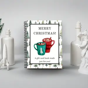 DIY Spiral Bound Christmas Gift Card Album Book, Spiral Notebook Journal, Surprise Page, Student Survival Graduation Card Holder, Teacher Classmate Santa Gift Planner, Workbook Journal