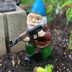 Tactical Garden Statue Gnome, Guard Gnome for Garden Military Army Statue Tactical Soldier