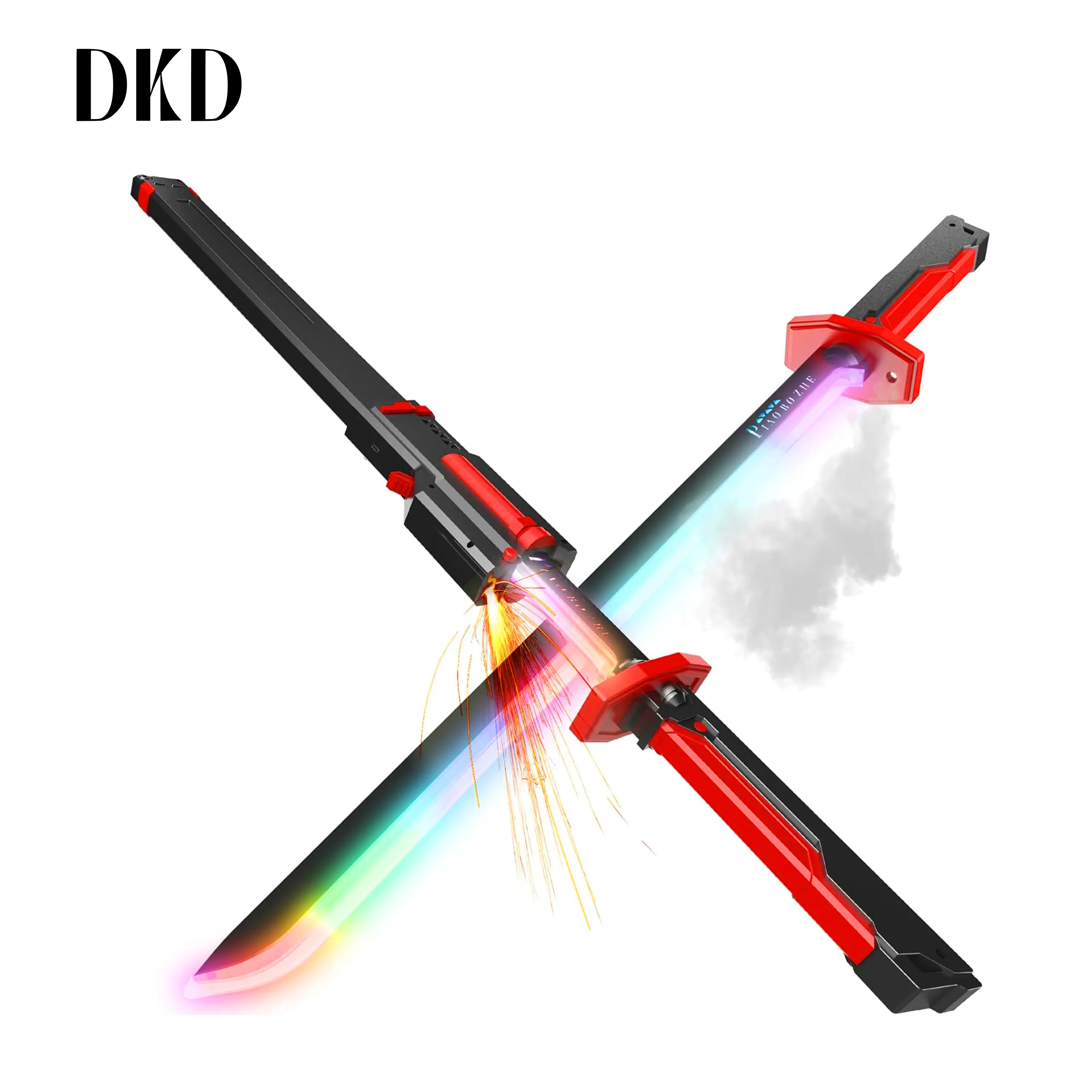 DKD Summer Special: DKD Cyberpunk "Spark Blade" 31.5-Inch Lightsaber — 7-Color Illuminating Blade, Sound, Light & Mist Effects, Futuristic Glowing Sword, Type-C Charging; Ideal for Parties, Festivals, and Sci-Fi Collectors
