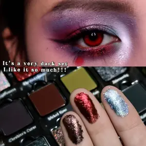 HERORANGE 15-Color Anime Eyeshadow Palette | Shimmer, Matte & Highlighter 3-in-1!  Vibrant Cosplay & Smoky Looks. No Fallout, Built-in Mirror. The Ultimate Festival Makeup & Holiday Gift for Teens! korean eye shadow ！