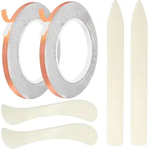 7/32" Copper Back Copper Foil Tape for Stained Glass and Crafts, 2 Rolls 36 Yards Tapes, Stained Glass Supplies Kit