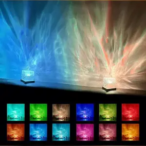 16-Color Changeable Ocean Wave Projector Nightlight - Waterproof Dimmable Shower Lamp with Remote, Rotating Flame Ripple Colorful Lights for Bedroom, Bathroom Decor