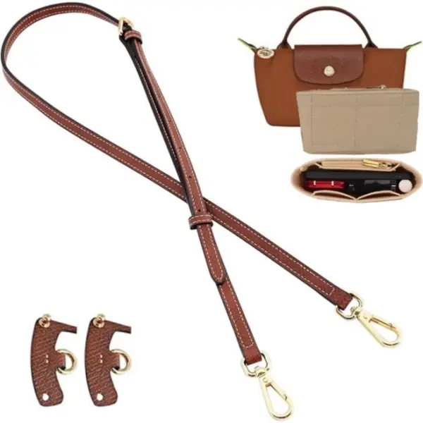 Leather Crossbody Conversion Kit for Mini Purses, 4-Piece Set with Inner Insert, Punch-Free Buckles and Clip-and-Apply Adjustable Bag Straps, Clip-And-Apply Bag Straps campingessentials, Easy Clip Bag Straps