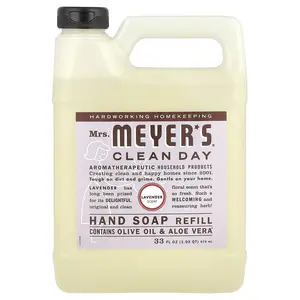 Mrs. Meyers Clean Day Hand Soap Refill, Lavender, 33 fl oz (975 ml)