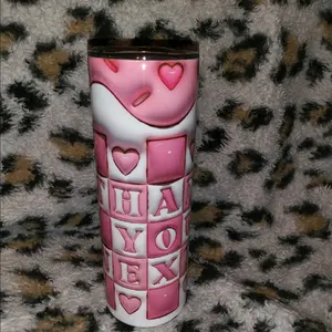 thank you next pink puffy 20 oz tumbler