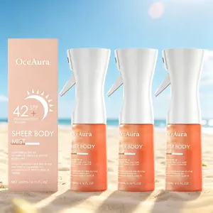 【3 PCS】Sunglaze Sheer Body Mist Sunscreen, Infused with Shimmering Body Oil, Hydrating Mist, Hydrates, Gives Skin a Glowy Finish, Lightweight, Fast-Absorbing 200ML Cream Moisturizers Repairing Smooth Radiance Nourishing Water Proof Moisturizing Plant