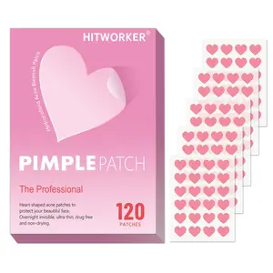 Heart Shaped Hydrocolloid Acne Patches, Blemish Barrier Patches, 120pcs/box Professional Pimple & Zit Cover Stickers for Women and Men, Acne Spot Treatment Skin Care Products