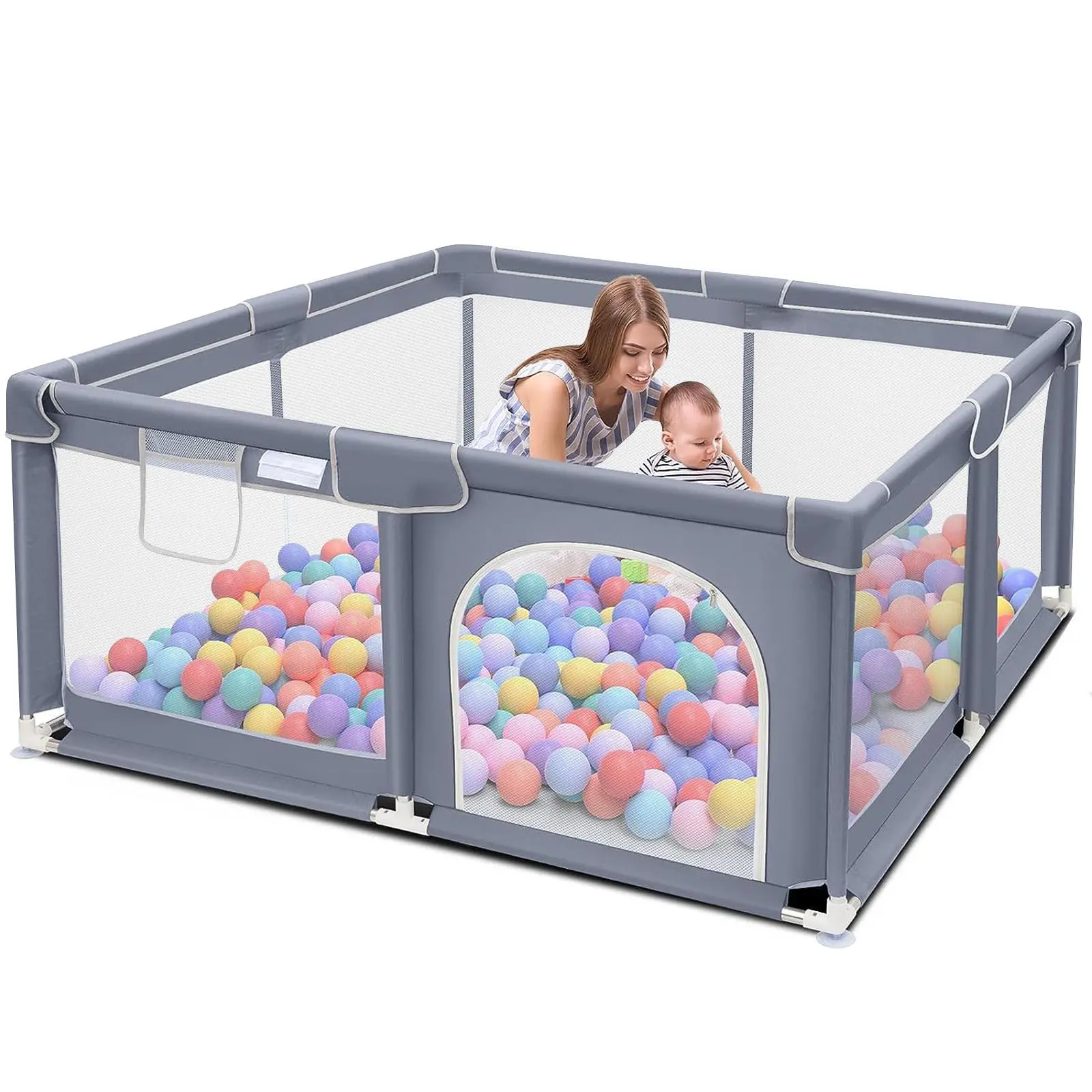 【Clearance Sale】Baby Playpen, Indoor&Outdoor Playard, Play Pens for Kid Activity Center, Sturdy Safety Baby Fence with Breathable Mesh for Toddler Summer Sale