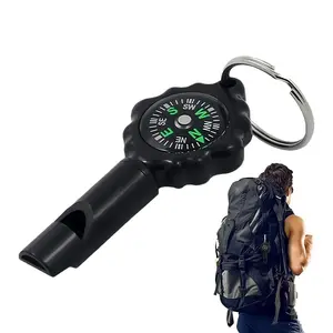 Hiking Whistle Safety Whistle, Outdoor Keychain Compass, Built in Compass, 2-In-1 Compass with Clear Loud Sound, Ideal for Climbing & Outdoors, Camping Tools, Camping Gear