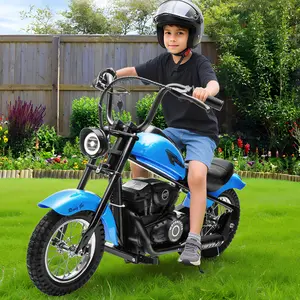 Garvee 24V Electric Dirt Bike for Kids, 2 Speed Max Up to 14 Mph & 60 Minutes Continuous Electric Motorcycle with Led Lights, Leather Seat, Handbrake for Big Kids Teen