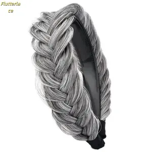 Wide Braided Headband in Sandy Gold, High Elasticity Unisex Hair Clip for Girls and Women, Stylish and Comfortable Hair Accessory, Unique Weave Design Perfect for Everyday Wear, Casual Outfits, Parties, or Sports summerwins