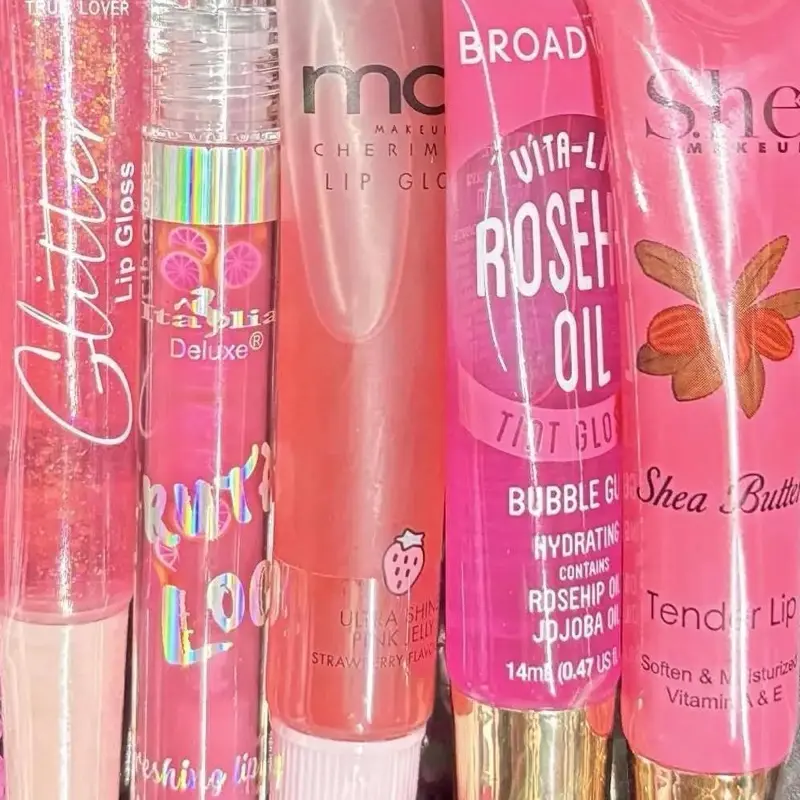 Choose your Color Lip Gloss Bundle (5) Lip Care Cosmetic Makeup Beauty Glossy