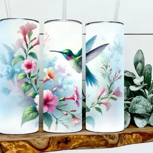 Hummingbird Floral Tumbler