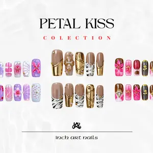 Rectangular Press-On Nail Series. Featuring a unique silhouette, this collection of pre-designed acrylic nails showcases a stylish and avant-garde color palette. Requiring no filing or shaping, they are the ideal choice for DIY manicures at home-and make