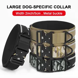Reflective Dog Collar for Medium Large Dogs, High Strength Durable Comfortable Nylon Pet Collar with Metal Buckle, STOP LEASH PULLING Design