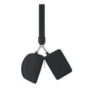 Mini Zip Around Wristlet Wallet - Detachable Strap Waterproof Coin Purse Compact Card Holder Lightweight Keychain Wallet for Daily Use Travel