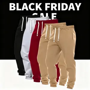 5-Pack Men'S Solid Color Sweatpants,Polyester Knit Fabric,Regular Fit,Drawstring Waist,Casual Athletic Joggers with Pockets,Slight Stretch,(gift)11