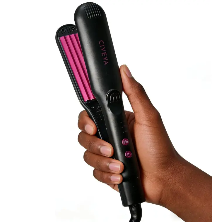 CIVEYA Small Hair Volumizing Iron for Thin Fine Hair, Root Crimper Hair Tool for Volume, Mini Crimping Iron 3 Adjustable Heats, Micro Volumizer Tool, Rose Pink