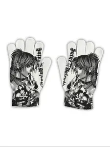 Cartoon Print Gloves, Fashion Accessory Full Coverage Design, Outdoor Wear, Casual Pairing, All Seasons Use