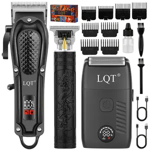 LQT Professional Hair Clipper Kit - Cordless Rechargeable Trimmer for Men Beard Cutting Set with Accessories Ideal for Barbers Salons Stylists Home