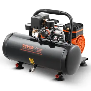 VEVOR Air Compressor, 2 Gallon Steel Tank, 1HP 2.1 CFM 8bar Oil Free Air Compressor & Max.120PSI Pressure, 81dB Ultra Quiet Portable Compressor, for Auto Repair, Tire Inflation, Spray Painting