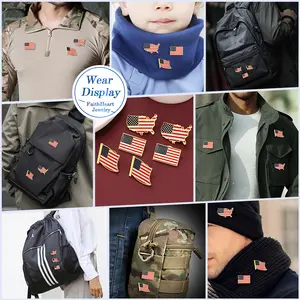 FaithHeart USA Map Flag Creative Brooch Pin 6 items Set
