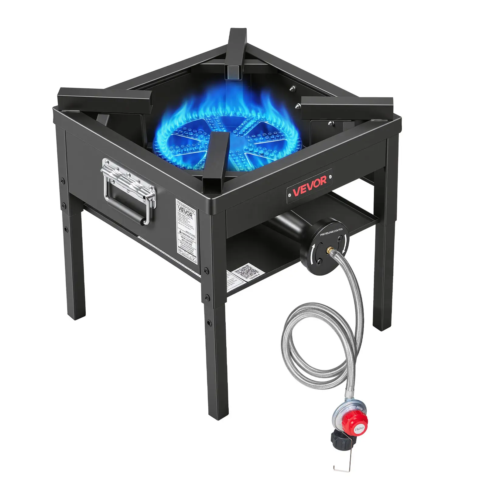 【SummerFinds】VEVOR Single Burner Outdoor Propane Gas Stove, 200,000 BTU Propane LPG Gas Camping Stove, Heavy Duty Carbon Steel Outdoor Cooker, with Shield & 20 PSI Regulator, for BBQ Camp Home Patio Seafood Boil, Outdoor Grill,father'sdaygifts,campinge