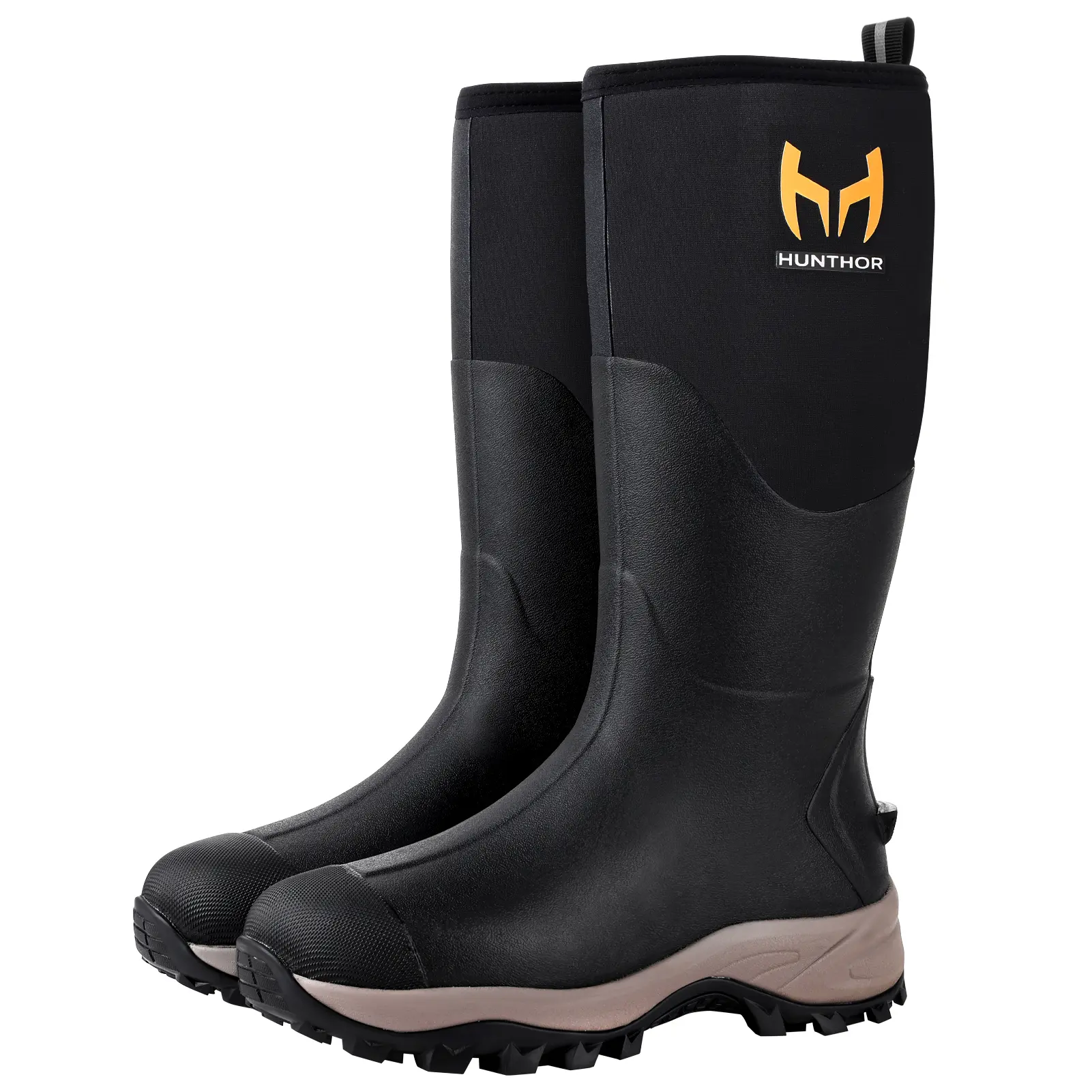 Hunthor Women's Rubber Boots - Steel Shank, 6mm Neoprene, Waterproof Walking Shoes with Pull-On Design, Round Toe for Hunting, Outdoor Work, Footwear, Flexible