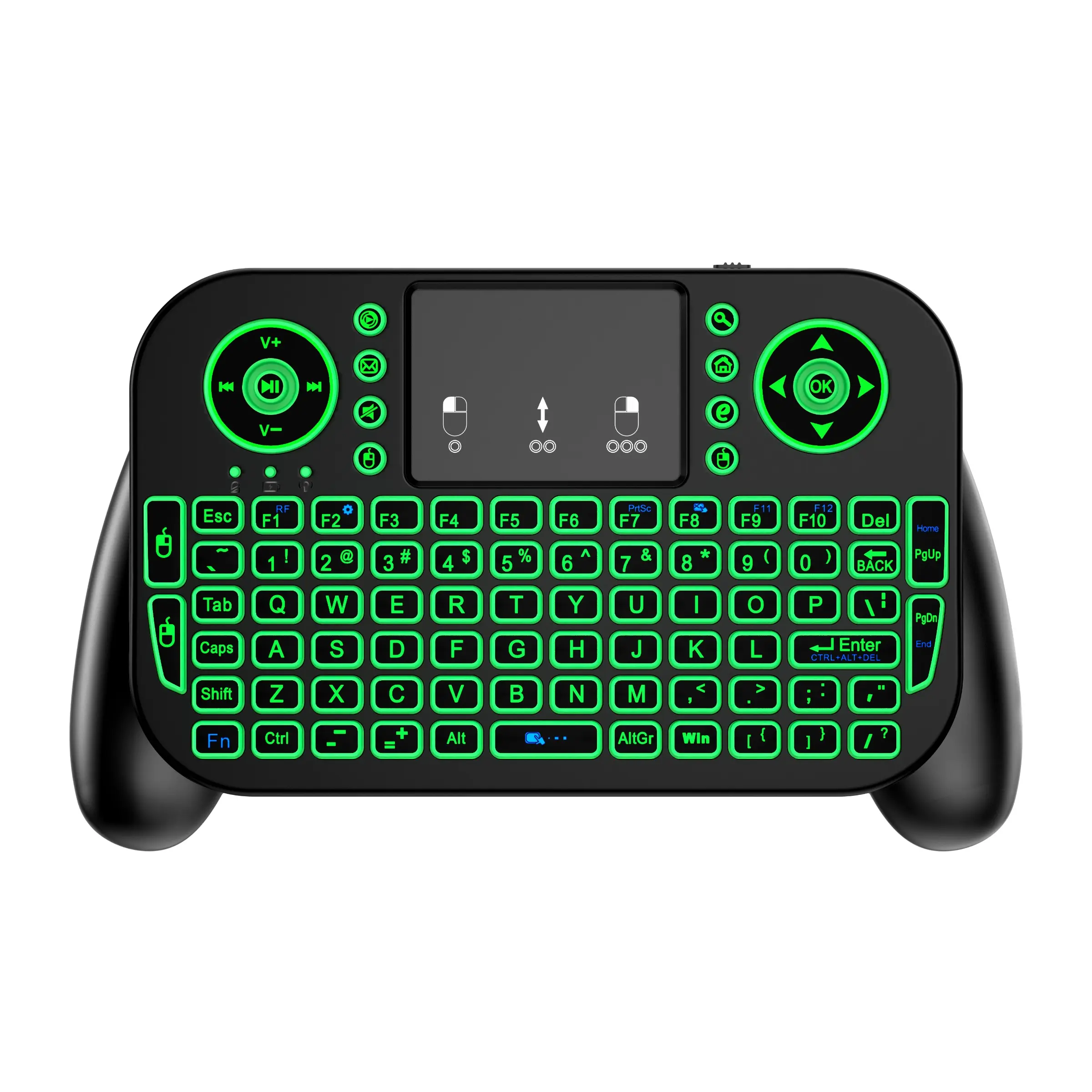 Mini Bluetooth-compatible Wireless Backlit Keyboard with Touchpad, Dual Mode 2.4GHz and Bluetooth-compatible, RGB Backlight, Rechargeable, Lighted Keyboard, RGB Lighting Keyboard, for Android TV Box, Smart TV, Ps3, PC, Tablet, Windows/iOS/android