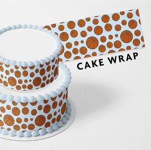Cakecery Basketball Edible Icing Image Cake Border Strips Decoration Frosting Sheet Strips Baking Ornaments