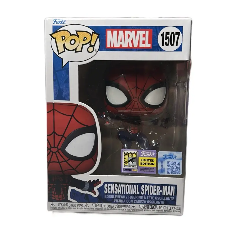 Funko Pop Vinyl Collectible Figurine - Sensational Spider-Man, SDCC Con Sticker Figurine for Collectors, Figurines For Collectors