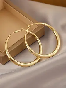 Elegant Large Circle Hoop Earrings for Women, Fashionable Daily Wear Party Accessories, Versatile Unique Design Jewelry, Circle Shape Earrings