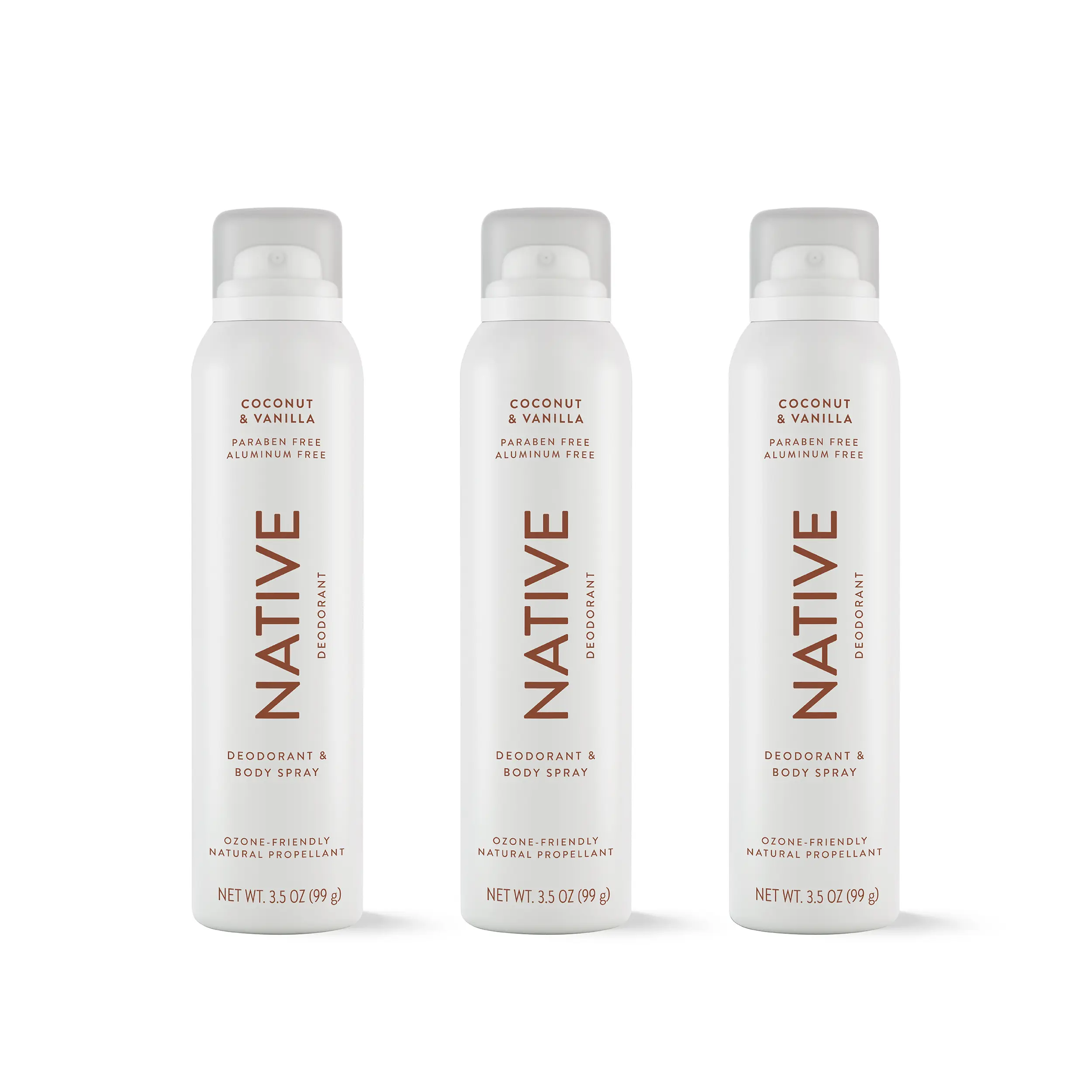 NATIVE Aluminum-Free Deodorant Spray 3-Pack – 3.5 oz, Odor Protection NATIVE Aluminum-Free Deodorant Spray 3-Pack – 3.5 oz, Odor Protection