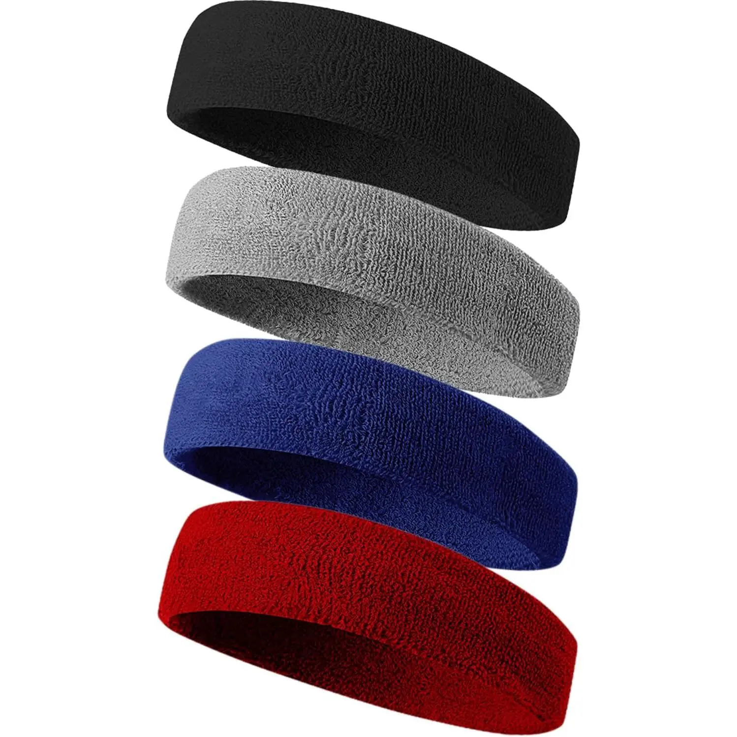 Sweatbands Sport Headbands for Men & Women,Terry Cloth Sweat Band for Tennis, Running, Basketball, Working Out, Exercise- Athletic Sweat Cotton Headband Outdoor